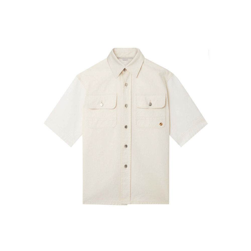 Tシャツ・カットソー Stella McCartney SS24 DENIM SHIRT (6D0251_3SPH579067) STELLA MCCARTNEY Stud-embellished denim shirt | Harvey Nichols