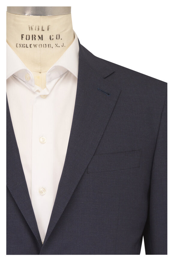 Canali Navy Blue Wool Preformance Suit - view 1