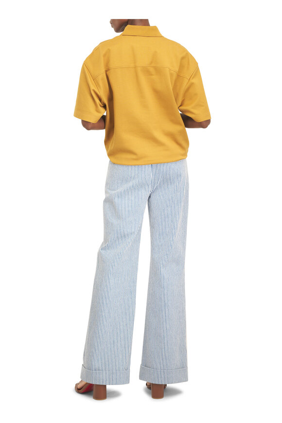 Adam Lippes Deeda Blue & White Railroad Stripe Pant - view 3