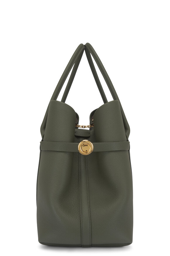 Loro Piana Large Ghiera Ribbon Green & Sun Gold Tote - view 3