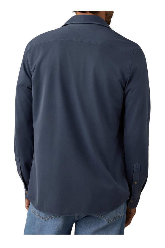 Faherty Brand Costa Pique Abyss Navy Button Down Shirt - view 4