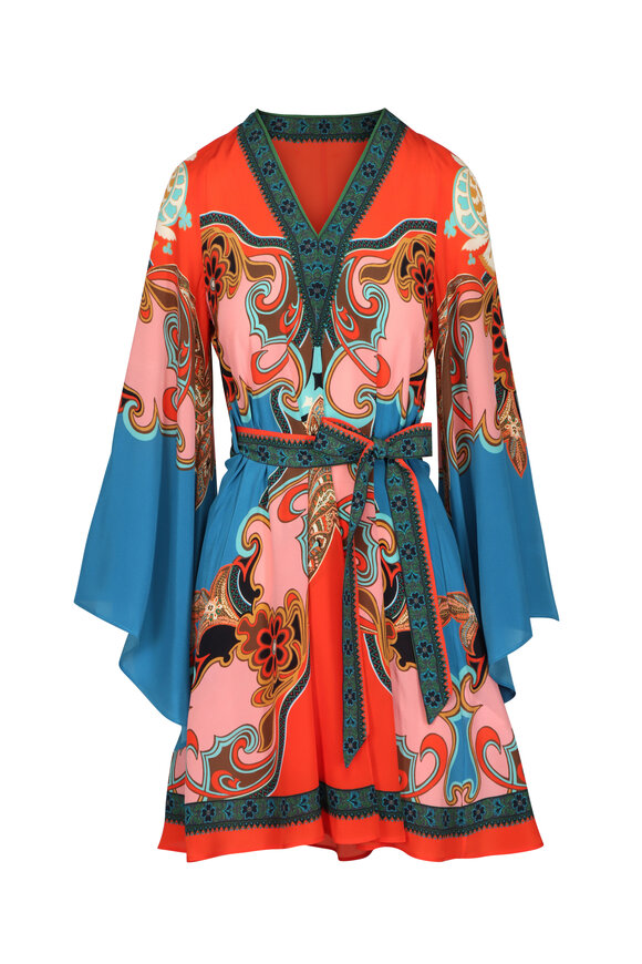 Etro Silk Multicolor Paisley Mini Dress