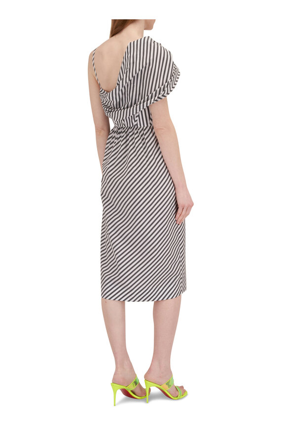 Carolina Herrera - Striped Cotton Corset Midi Dress