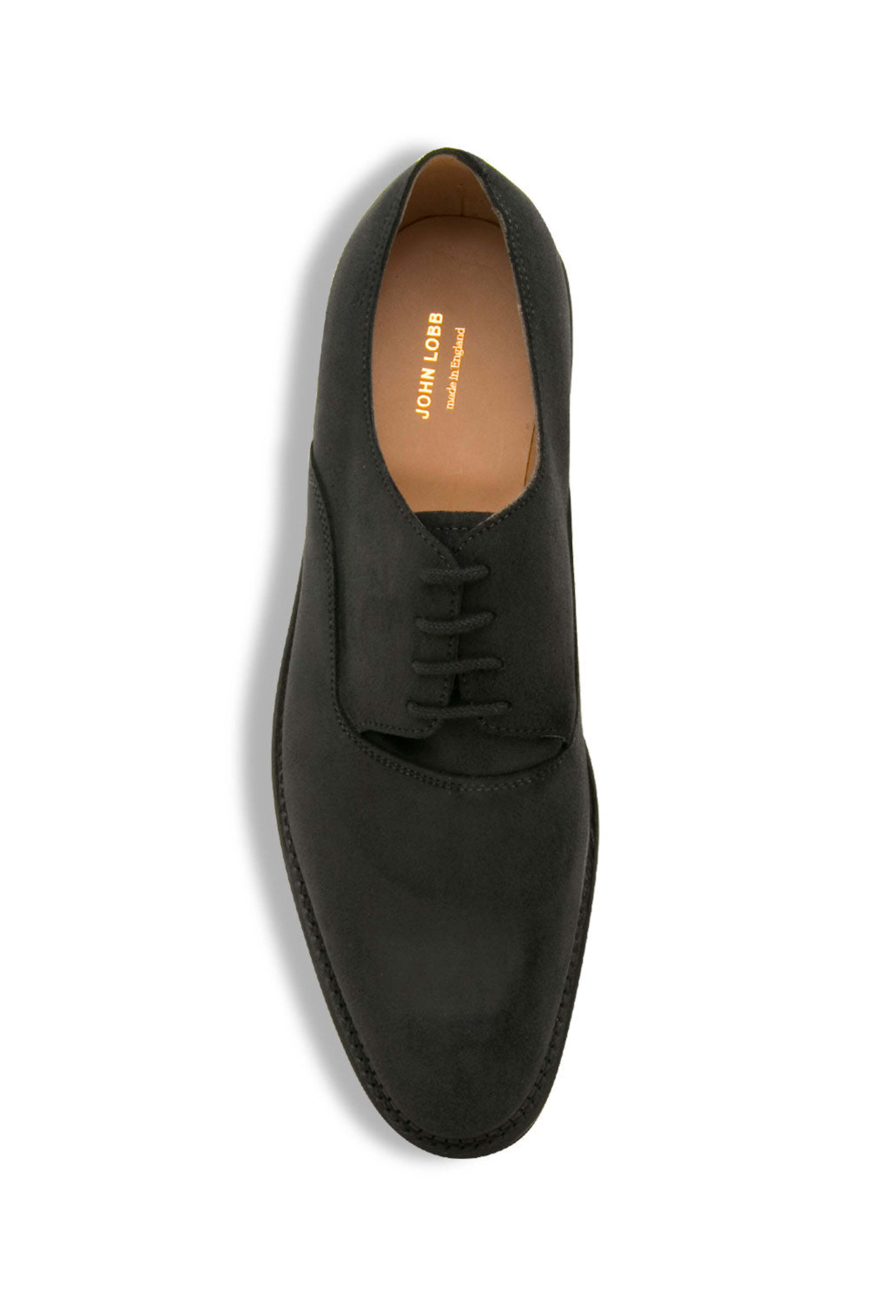 John Lobb - Milton Waxed Suede Derby in Black