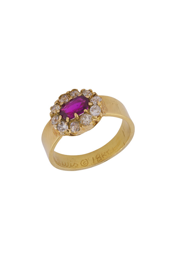 Renee Lewis 18k Gold Diamond & Ruby Ring