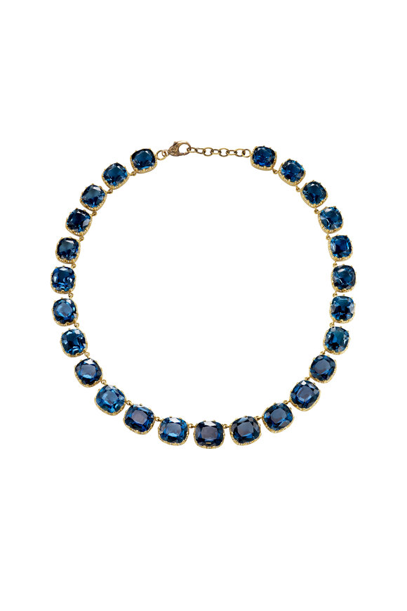 Sylva & Cie - Blue Topaz Gemstone Colette Necklace 