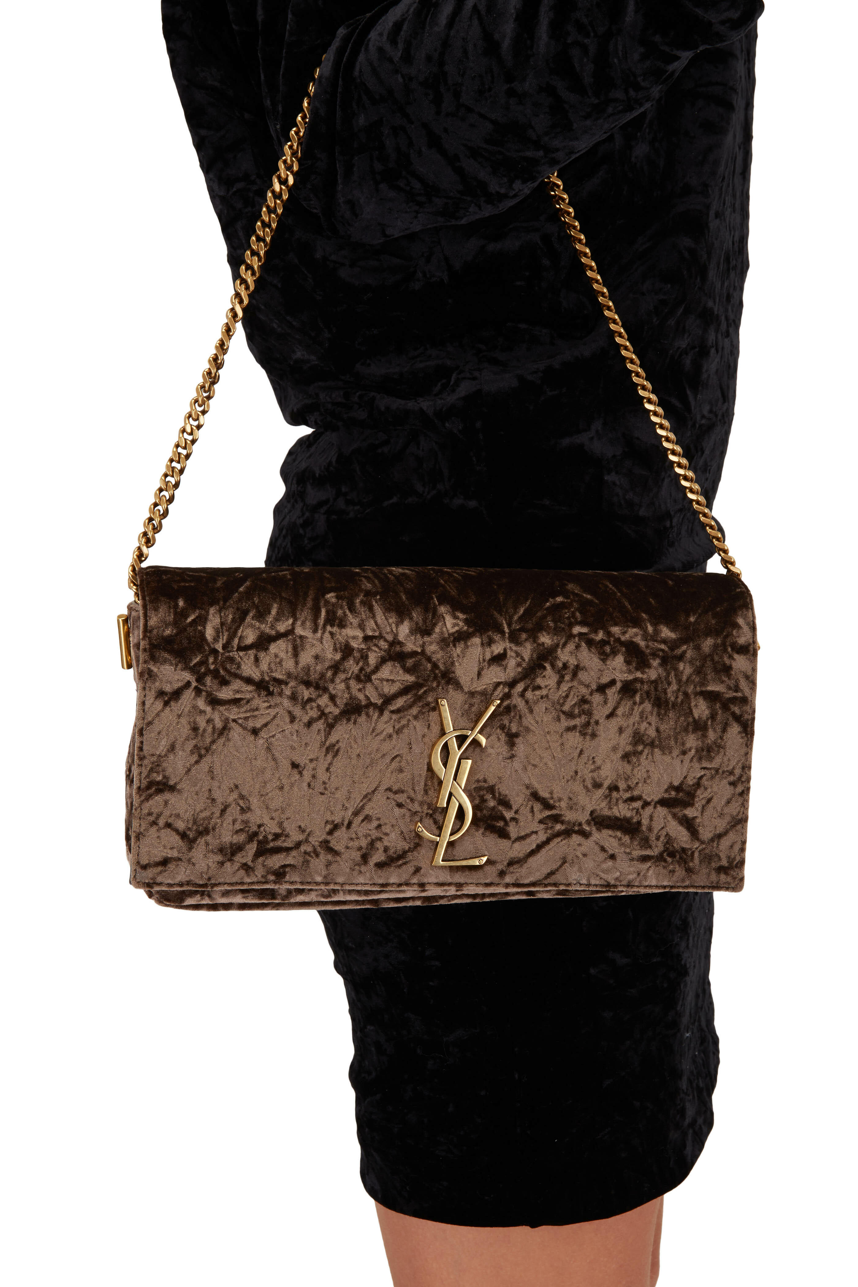 Saint Laurent Monogram Mini Kate Belt Bag - Grey Waist Bags
