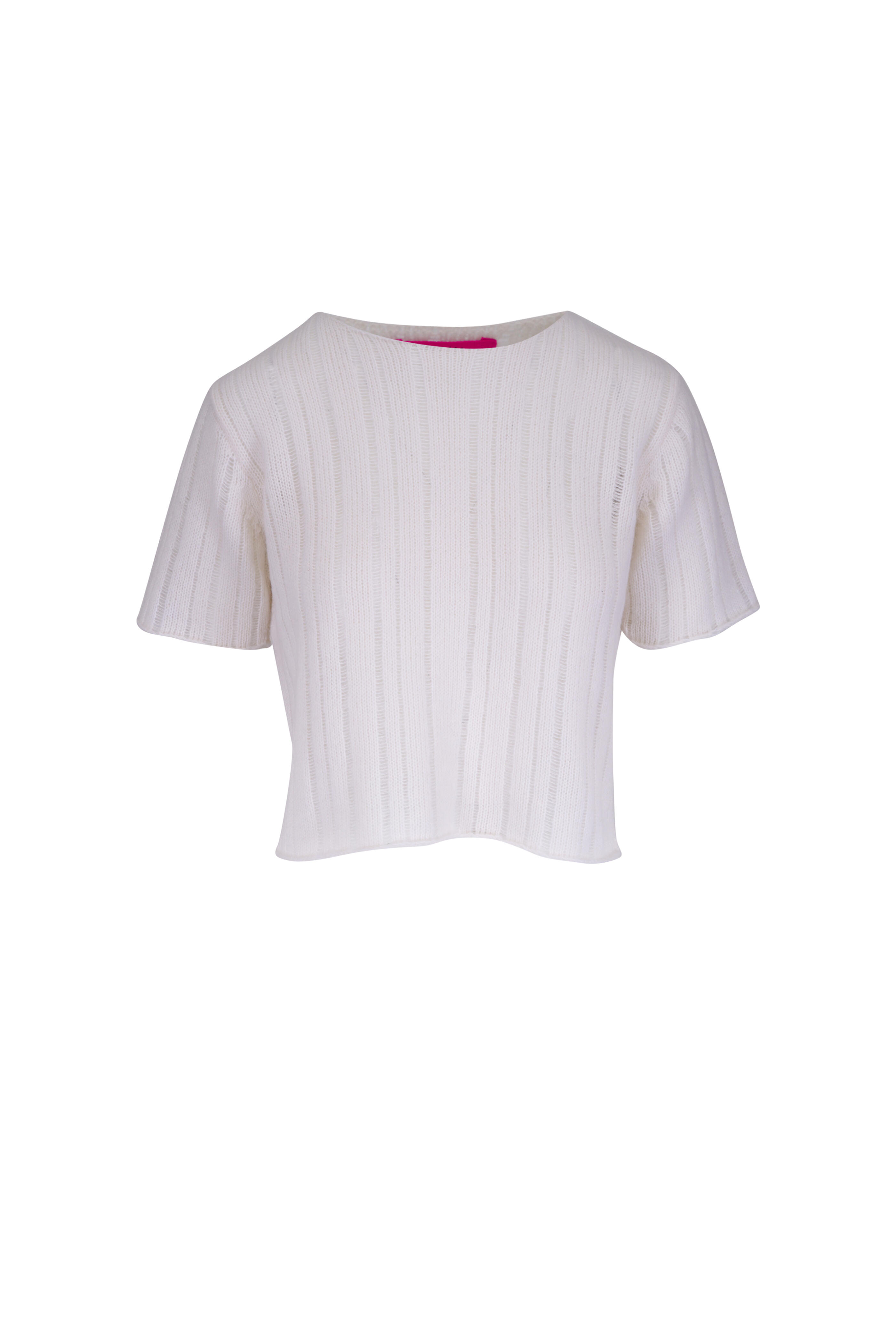 The Elder Statesman - Chalk Drop Needle Cashmere & Cotton T-Shirt