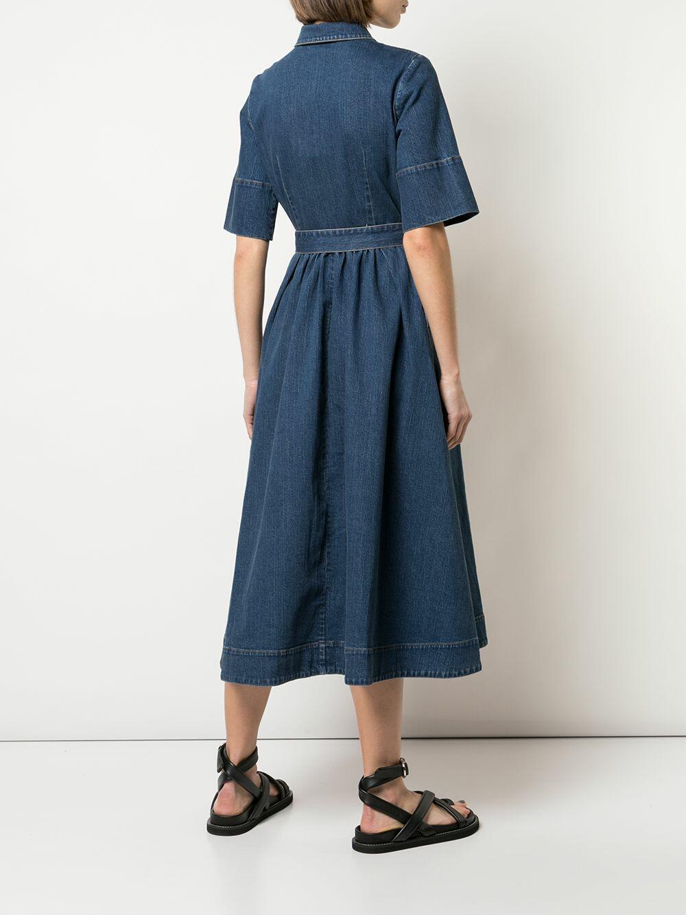 CO Collection - Denim Short Sleeve Patch Pocket Shirtdress