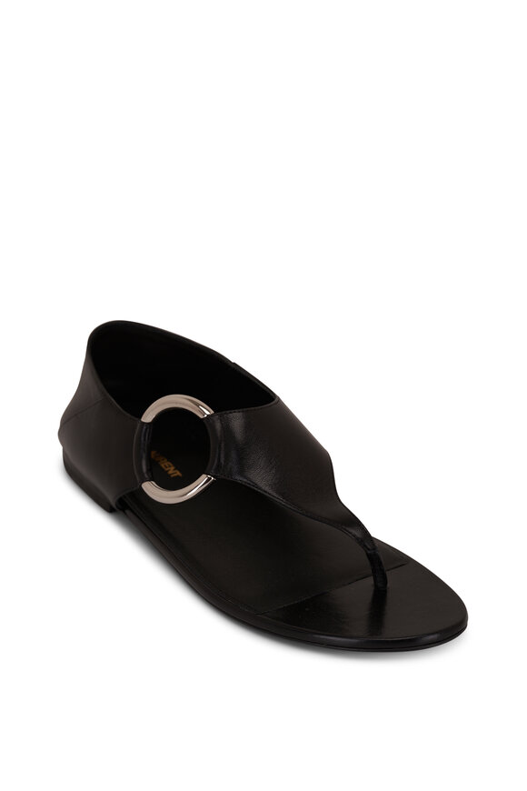 Saint Laurent - Olio Black Metal Ring Sandal