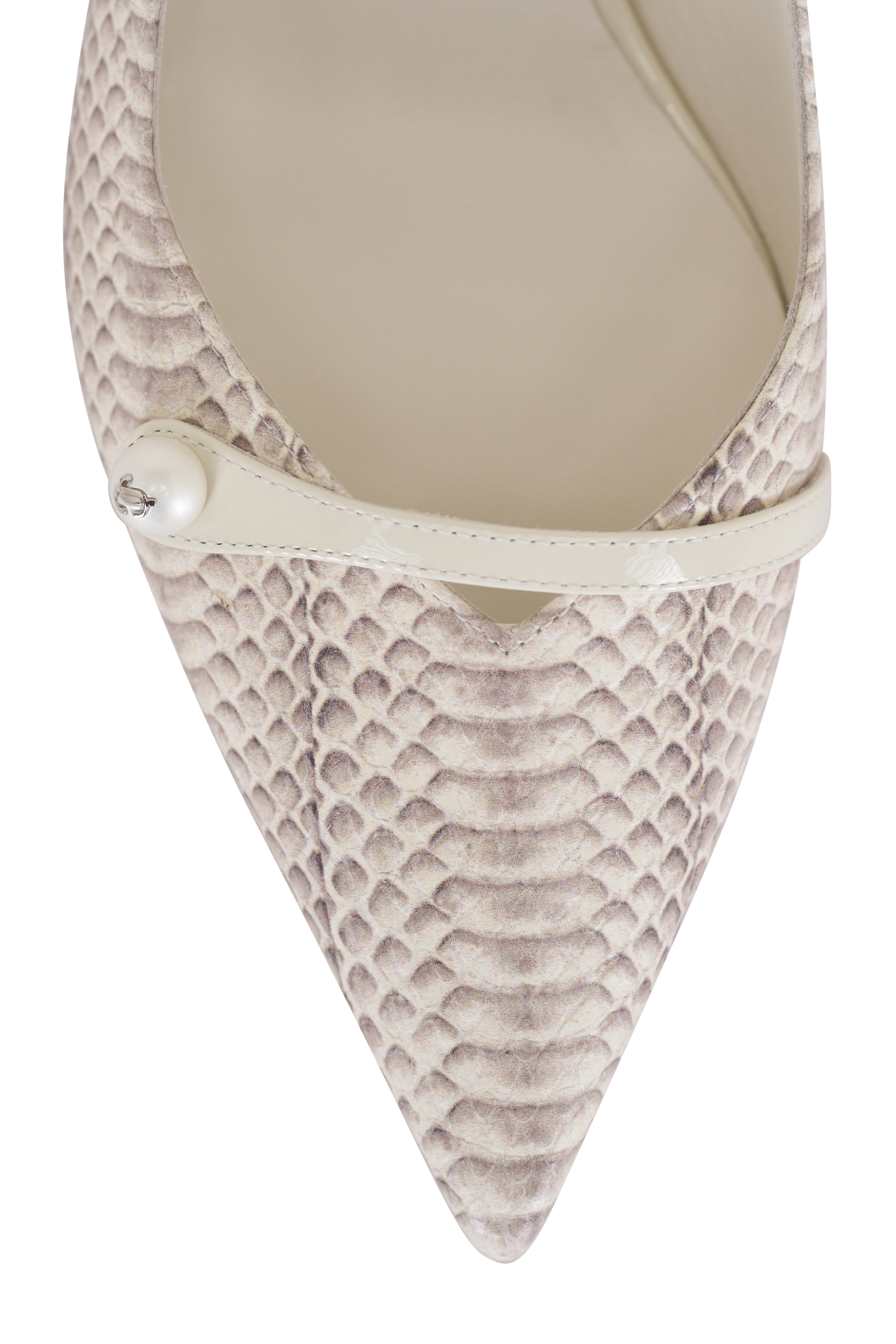 Jimmy Choo - Amita Embossed Leather Slingback, 45mm