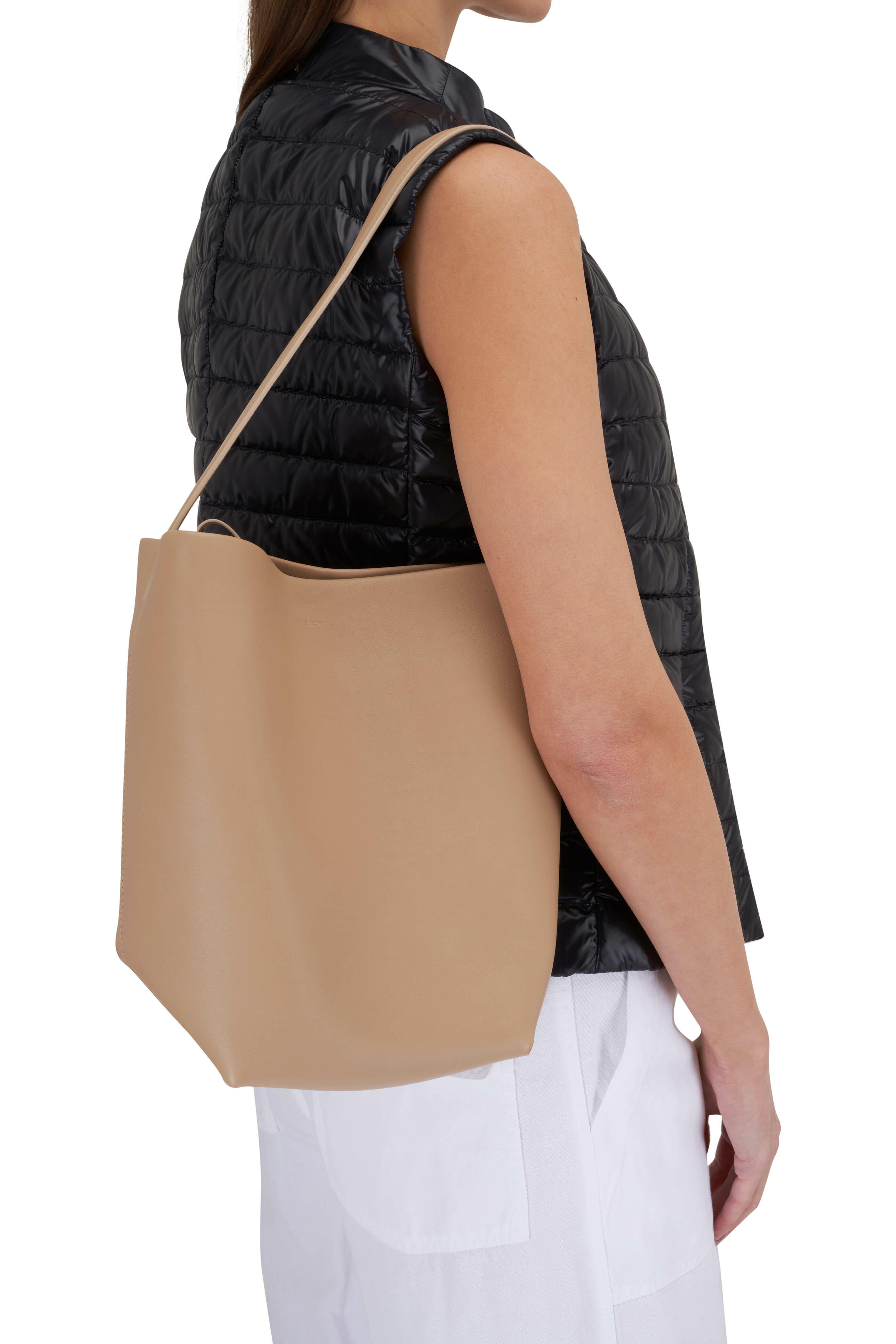 Park Small Leather Shoulder Bag in Beige - The Row