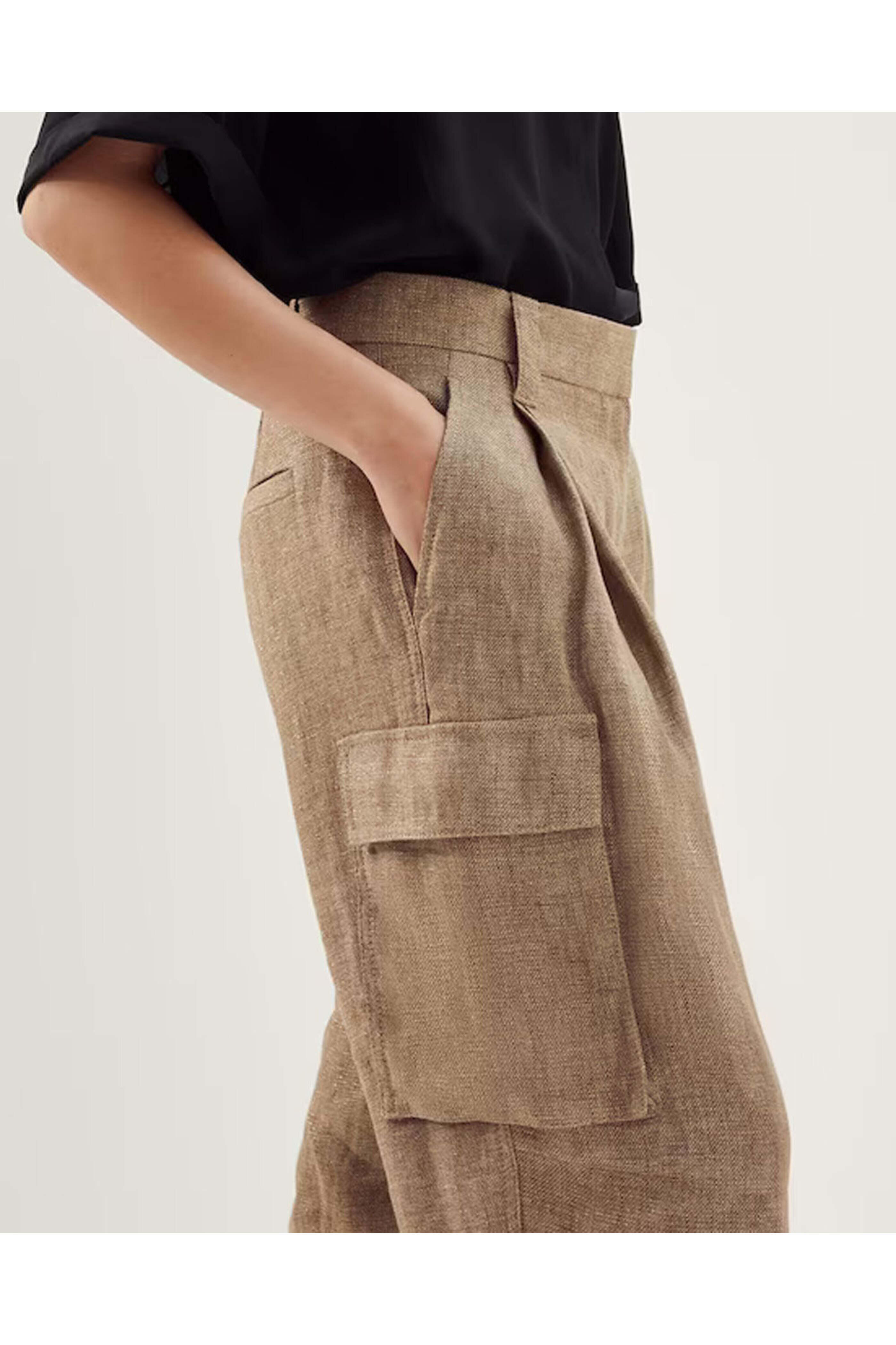 Brunello Cucinelli - Camel and Loro Double Pleated Cargo Pant