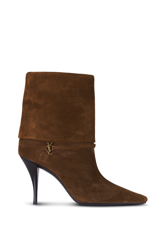 Saint Laurent - Niki Land Suede Bootie, 90mm