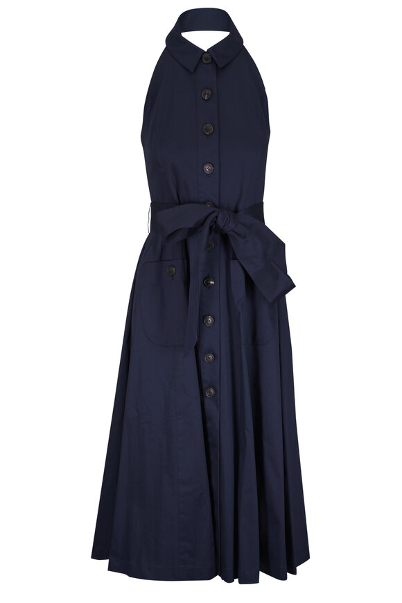 Carolina Herrera - Navy Icon Triple Bow Midi-Dress