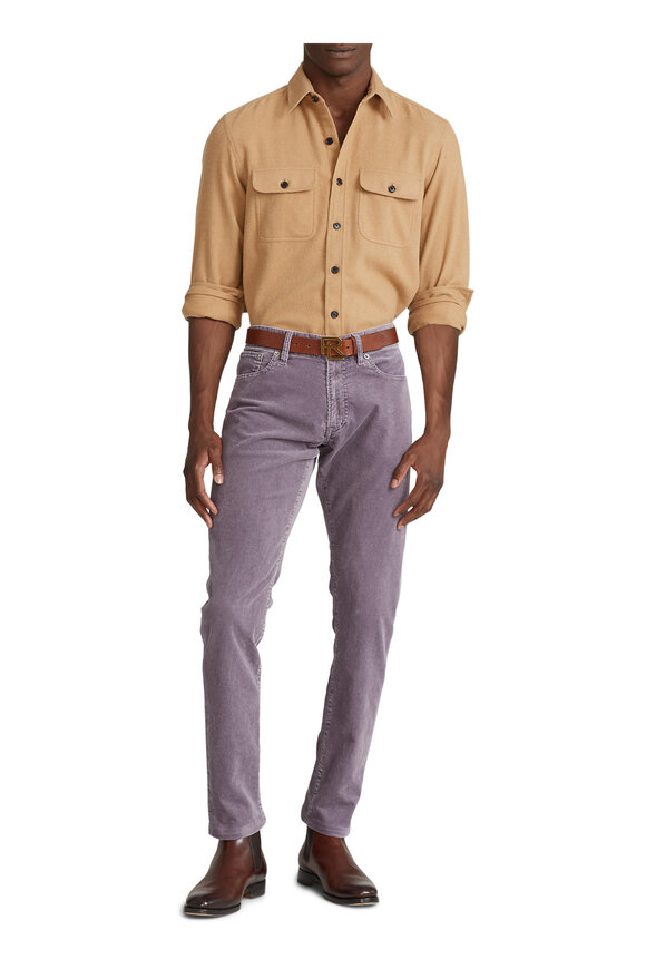 Ralph Lauren Purple Label - Purple Sage Slim Fit Stretch Corduroy Pant