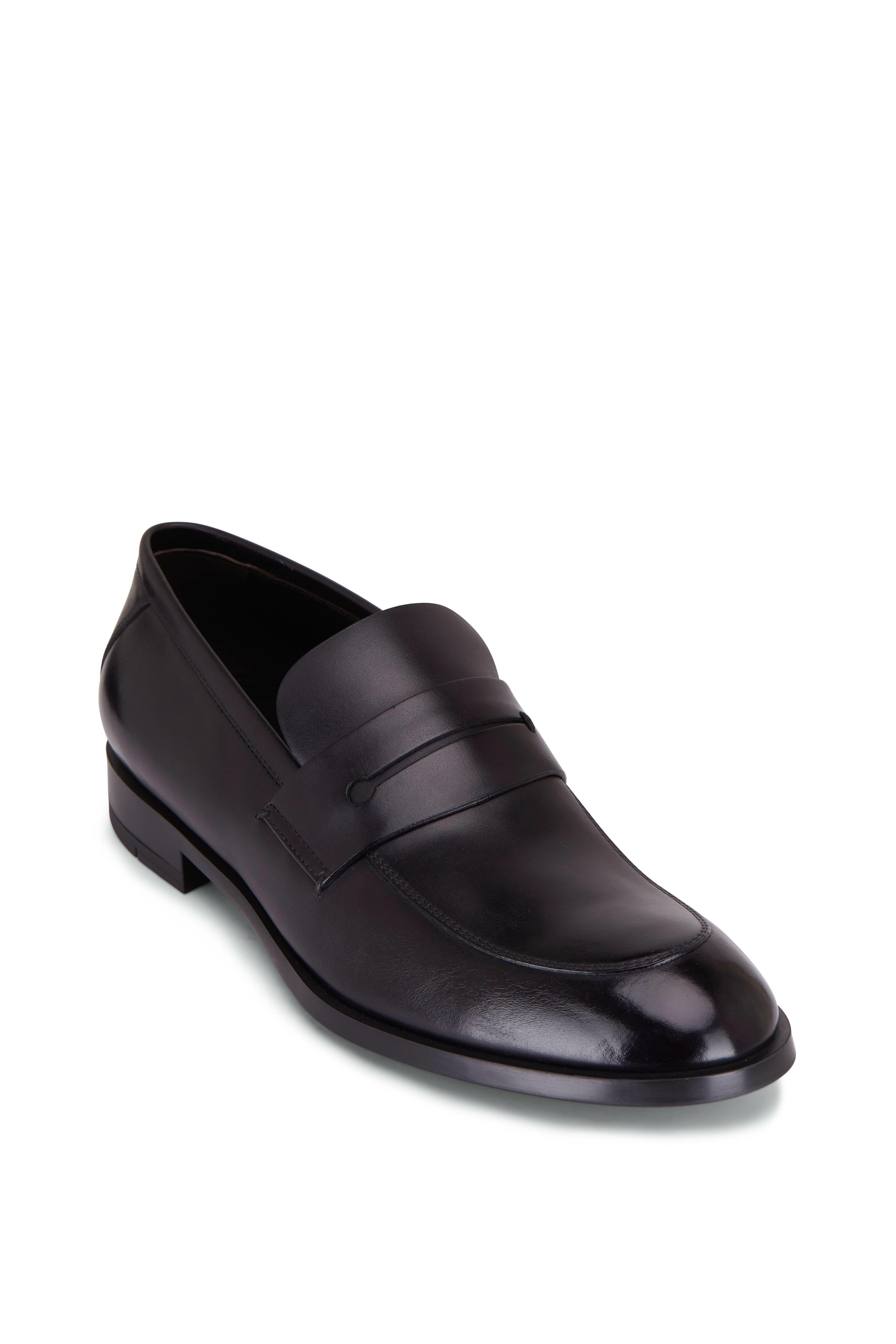 Zegna - Sienna Flex Black Leather Loafer | Mitchell Stores