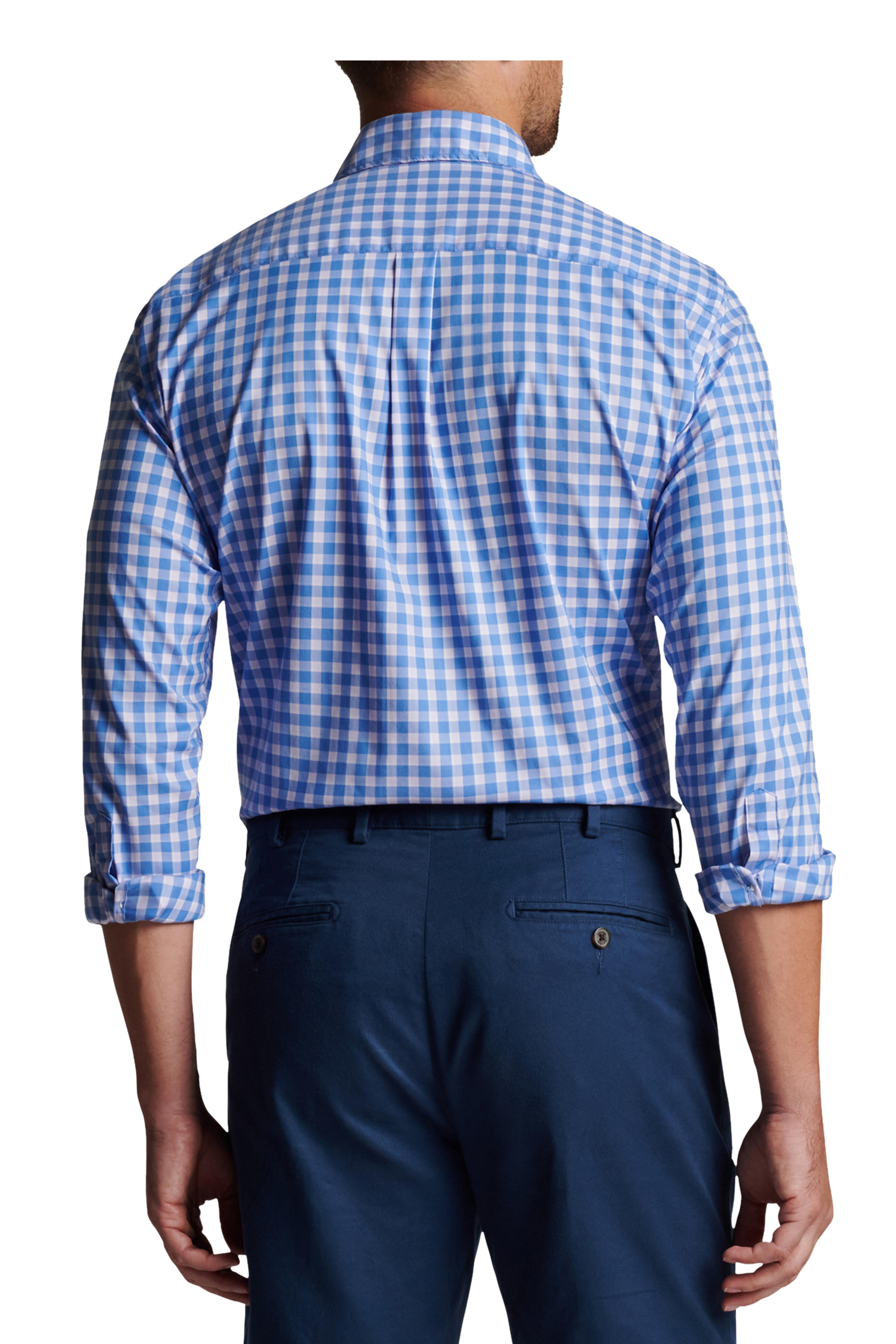 Peter Millar - Banbury Maritime Blue & Pink Stretch Sport Shirt - view 4