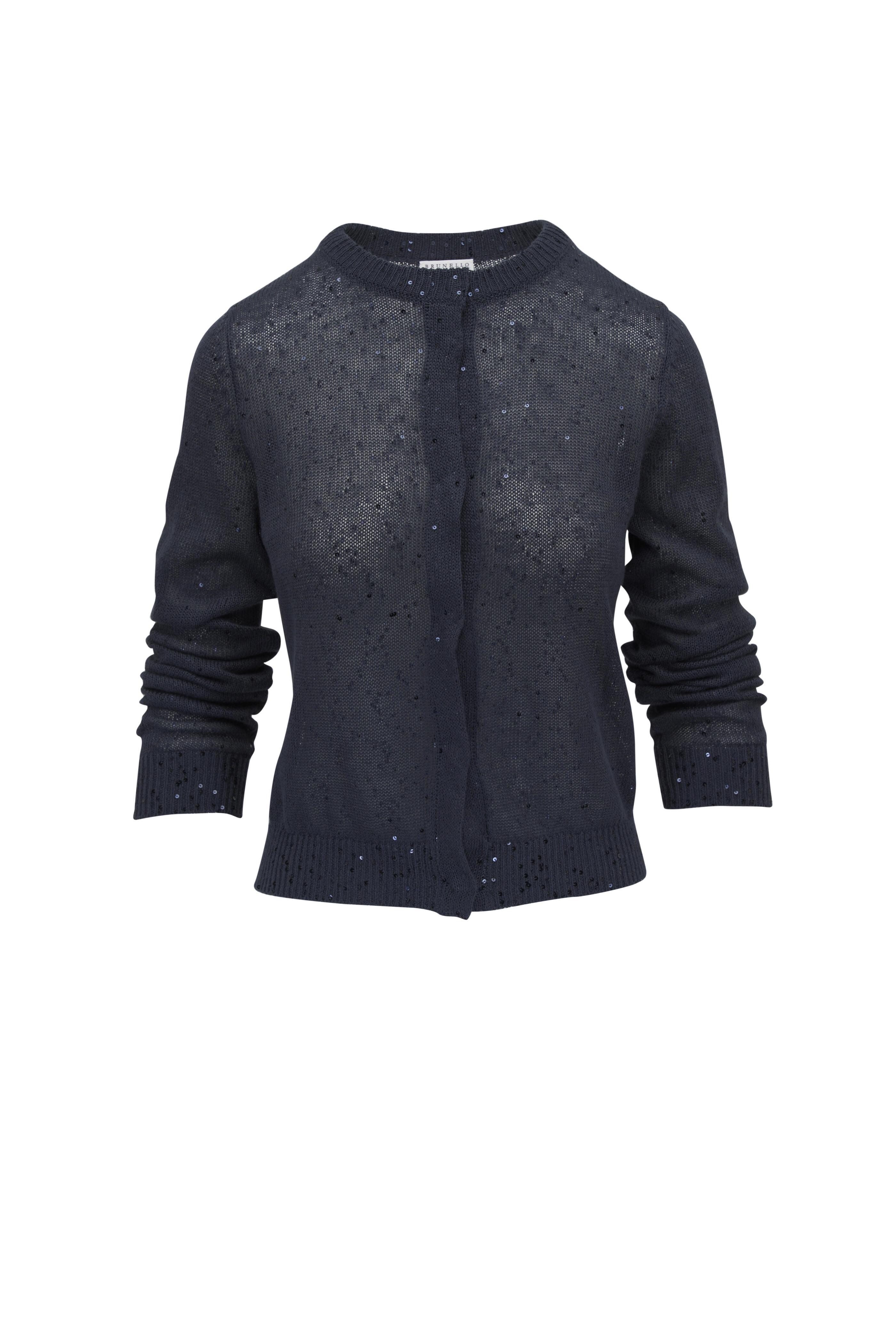 Brunello Cucinelli - Dark Blue Linen & Silk Paillette
