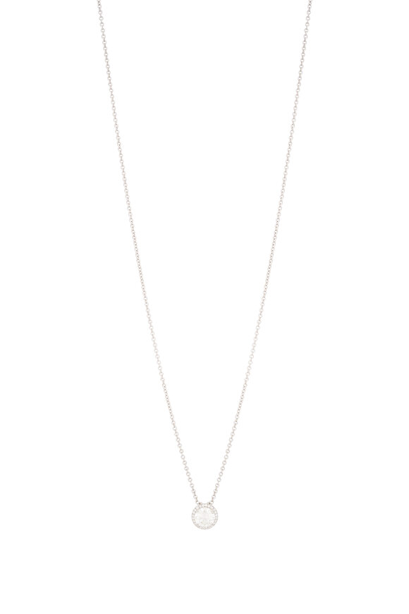 Rahaminov 18k White Gold Diamond Halo Pendant Necklace