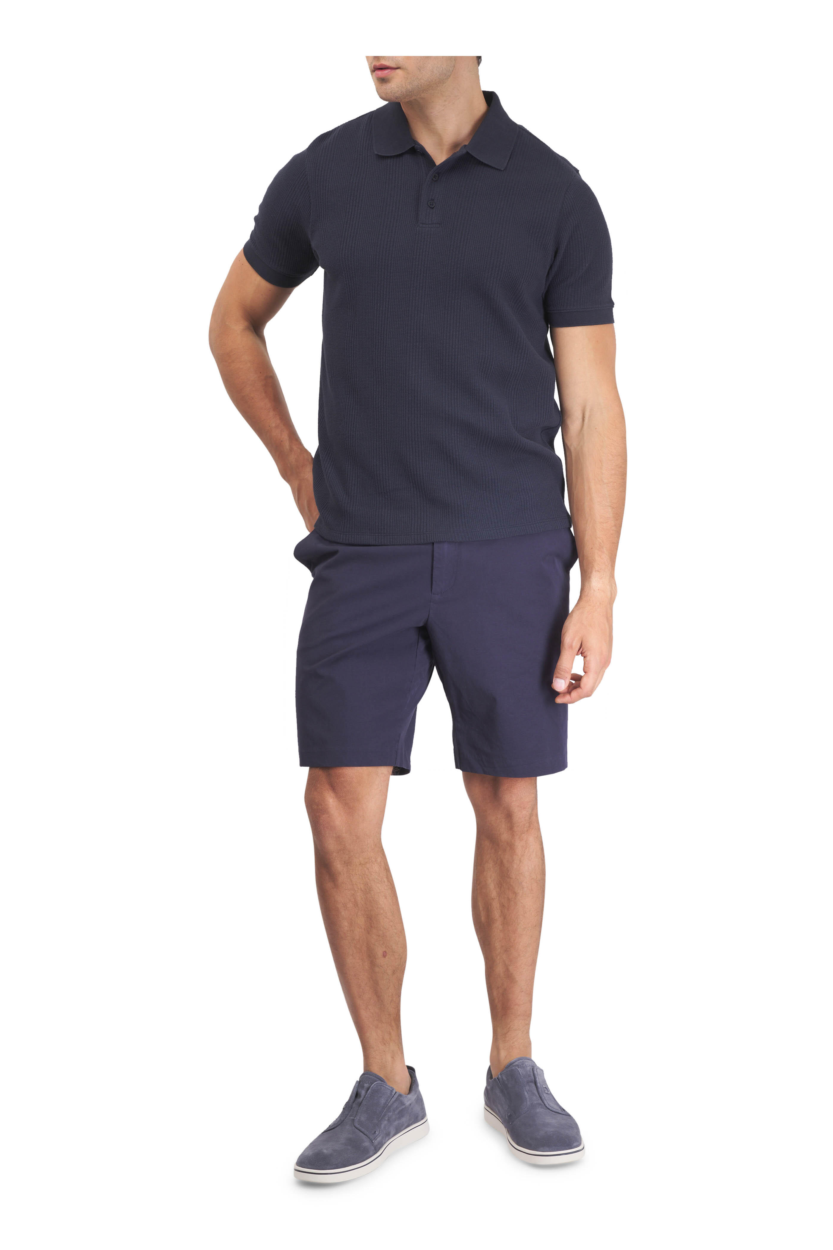 Deke - Dark Navy Stretch Cotton Twill Shorts