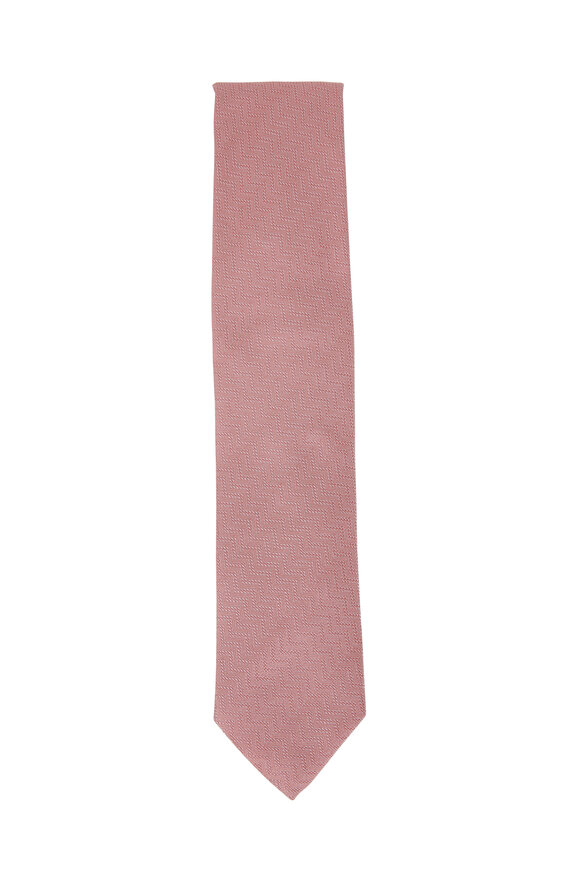 Eton - Pink Tonal Zig-Zag Silk Necktie