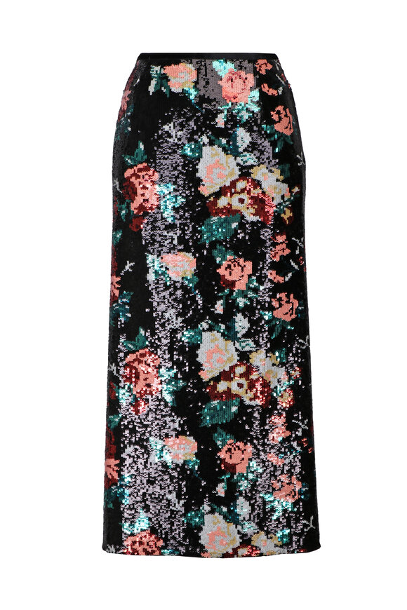 Forte Forte The Queen's Garden Sequin Bouquet Pencil Skirt - view 1