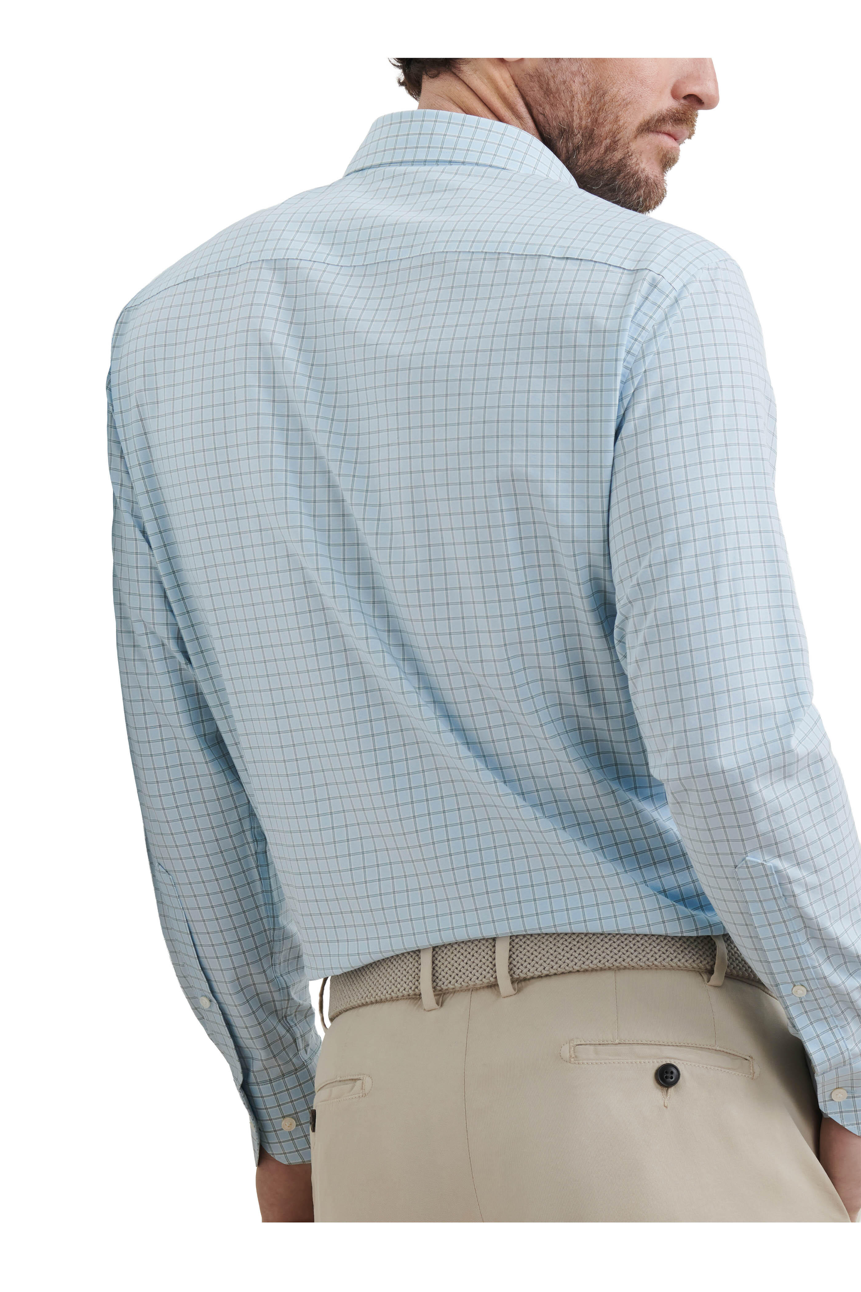 Peter Millar - Bechet Performance Blue Frost Plaid Sport Shirt