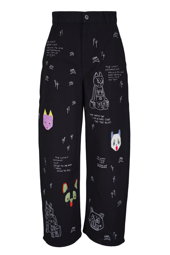 Loewe Louis Wain Embroidered Wide-Leg Jean