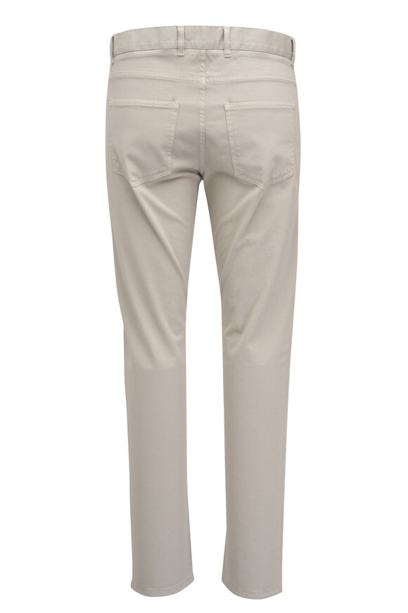 Isaia - Beige Cotton & Cashmere Five Pocket Pant