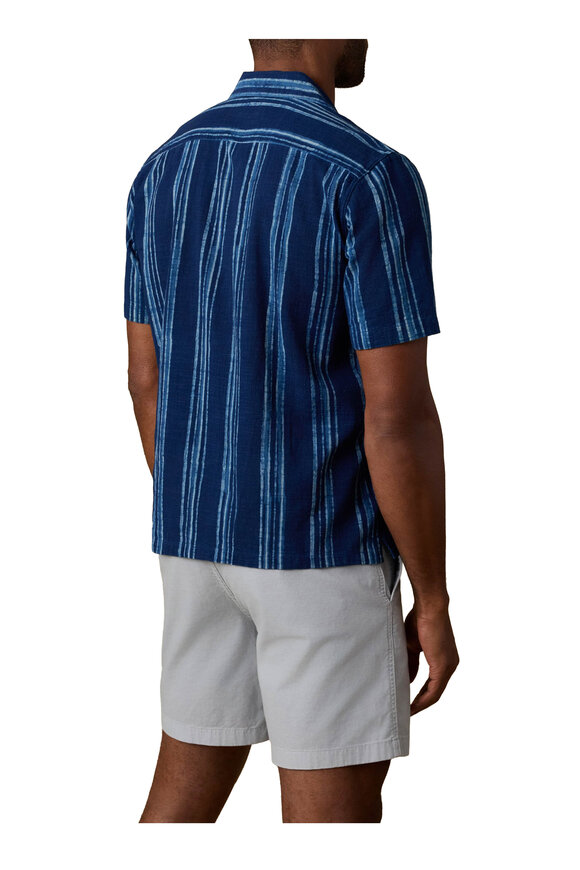 Faherty Brand Northern Blue Indigo Stripe Camp Shirt - view 3