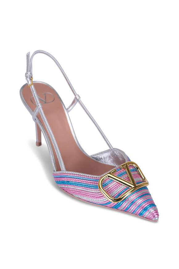 Valentino Garavani Multicolor VLogo Slingback Pump, 80mm