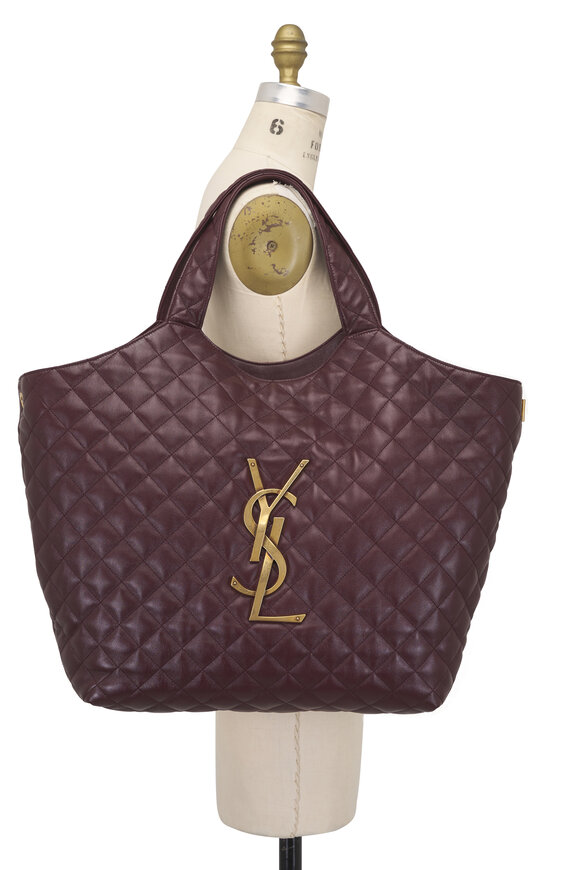 Saint Laurent Icare Rouge Quilted Leather Tote - view 8