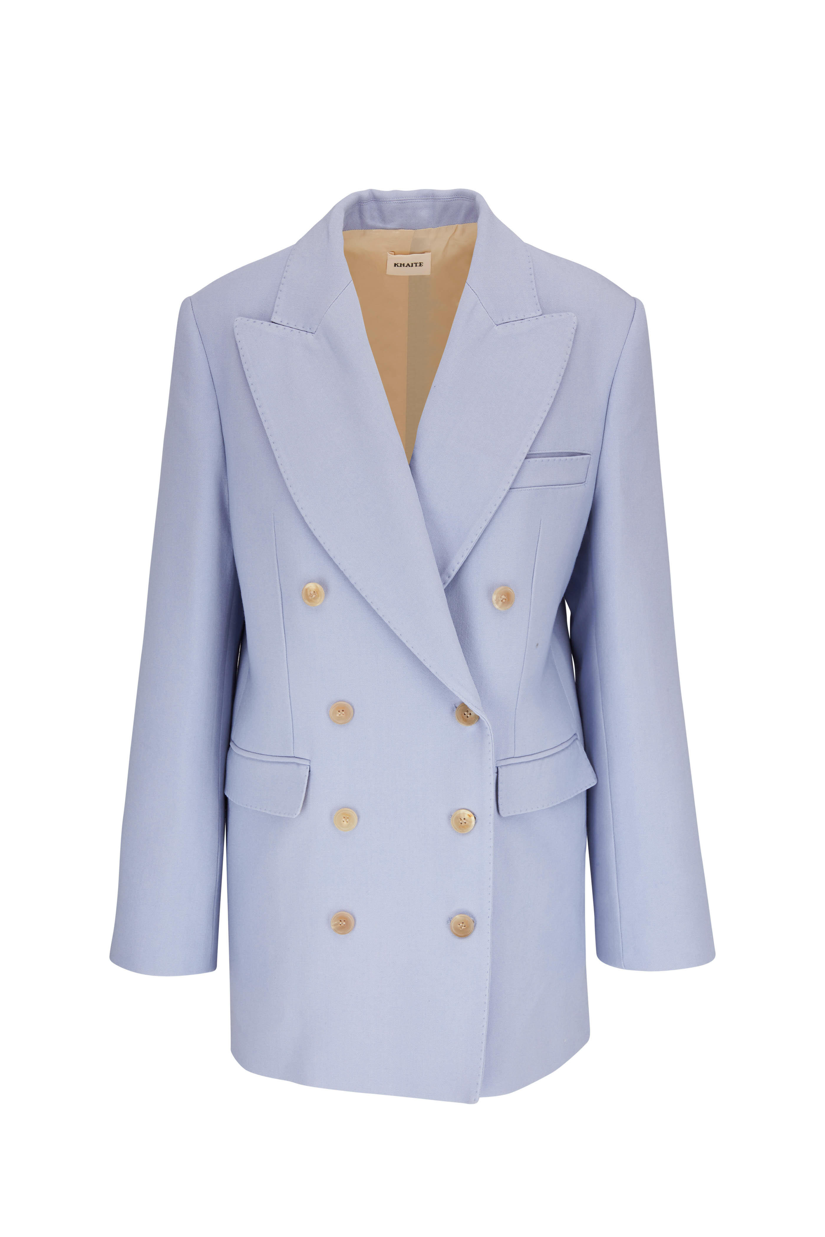 ボトムスその他 Barba Blazer Jaqueline Single Breasted In Light Blue Linen Linen Blend, Breathable Single Breasted Blazer, Sky Blue