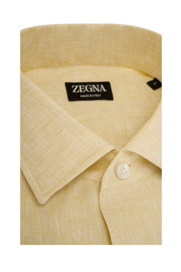 Zegna - Yellow Linen Sport Shirt