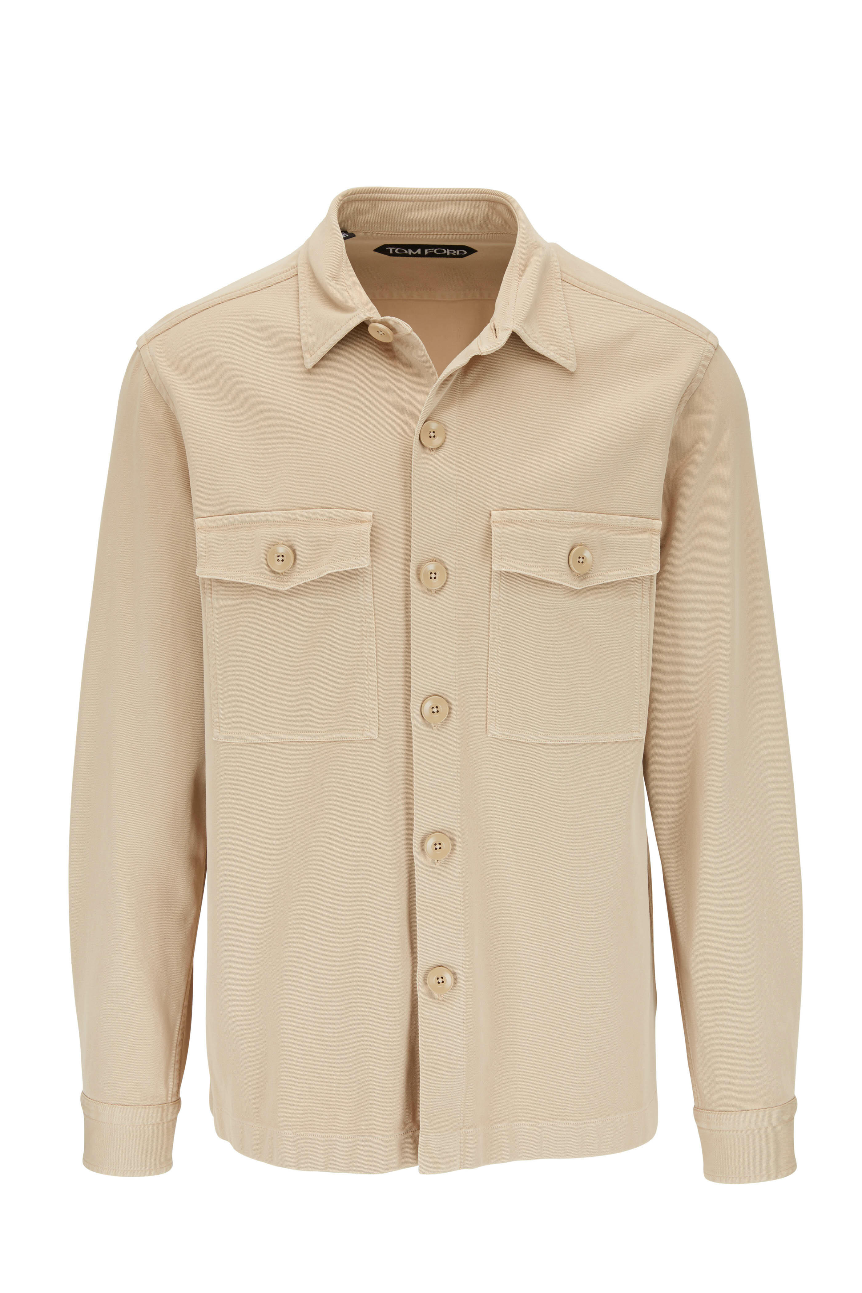 Tom Ford - Beige Cotton Twill Overshirt | Mitchell Stores