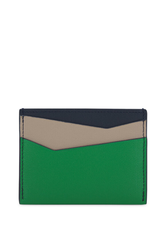 Loewe - Puzzle Sand & Tropical Green Leather Cardholder