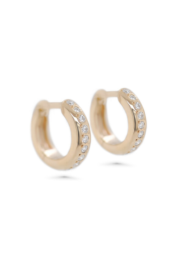 Kali Zoe 14k Yellow Gold Diamond Huggie - view 1
