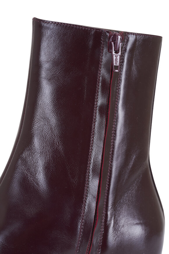 Khaite Sybil Burgundy Leather Ankle Boot, 40mm - view 6