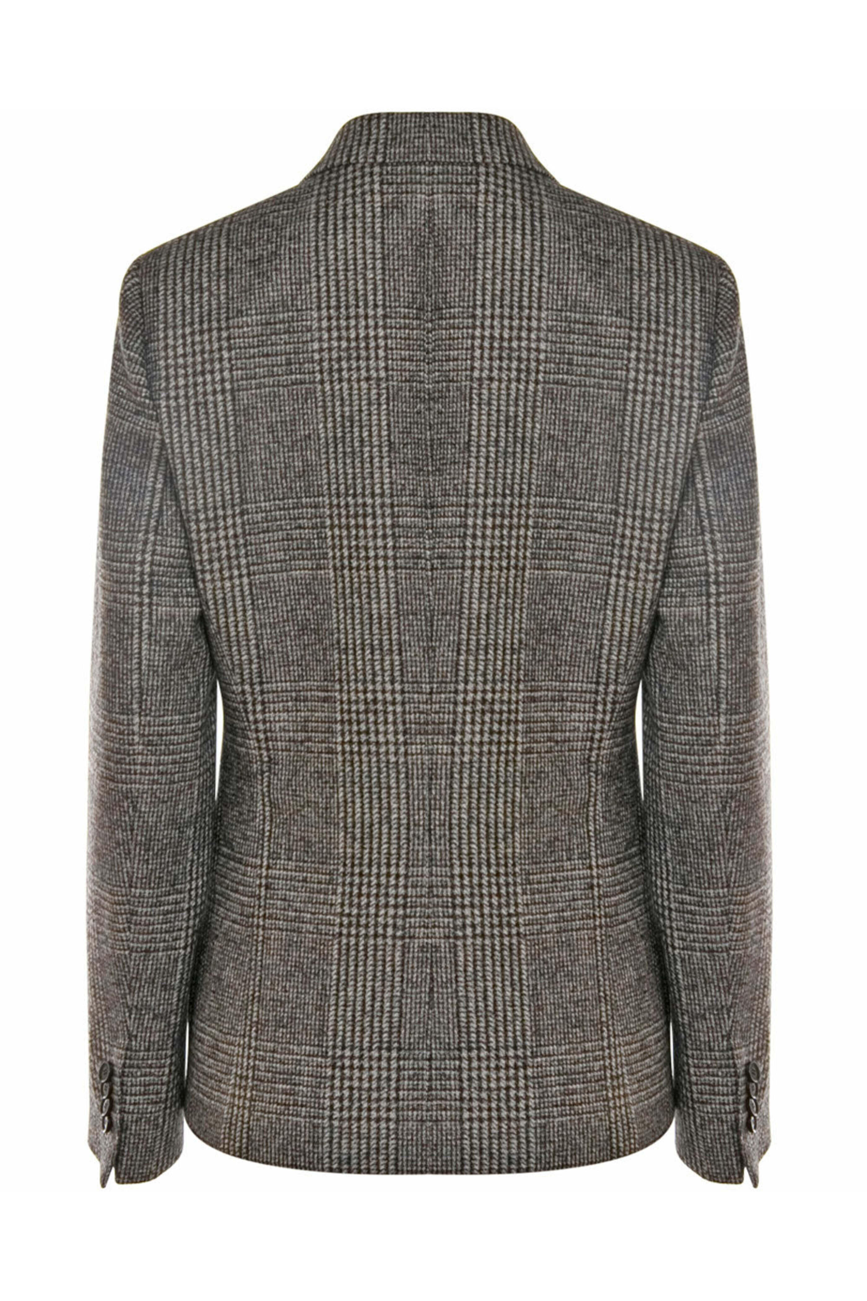 Kiton - Charcoal Plaid Single Button Jacket
