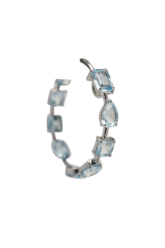 Kai Linz - Irregular Blue Topaz Hoops