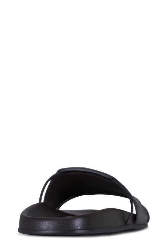 The Row Vivienne Black Leather Slide - view 3