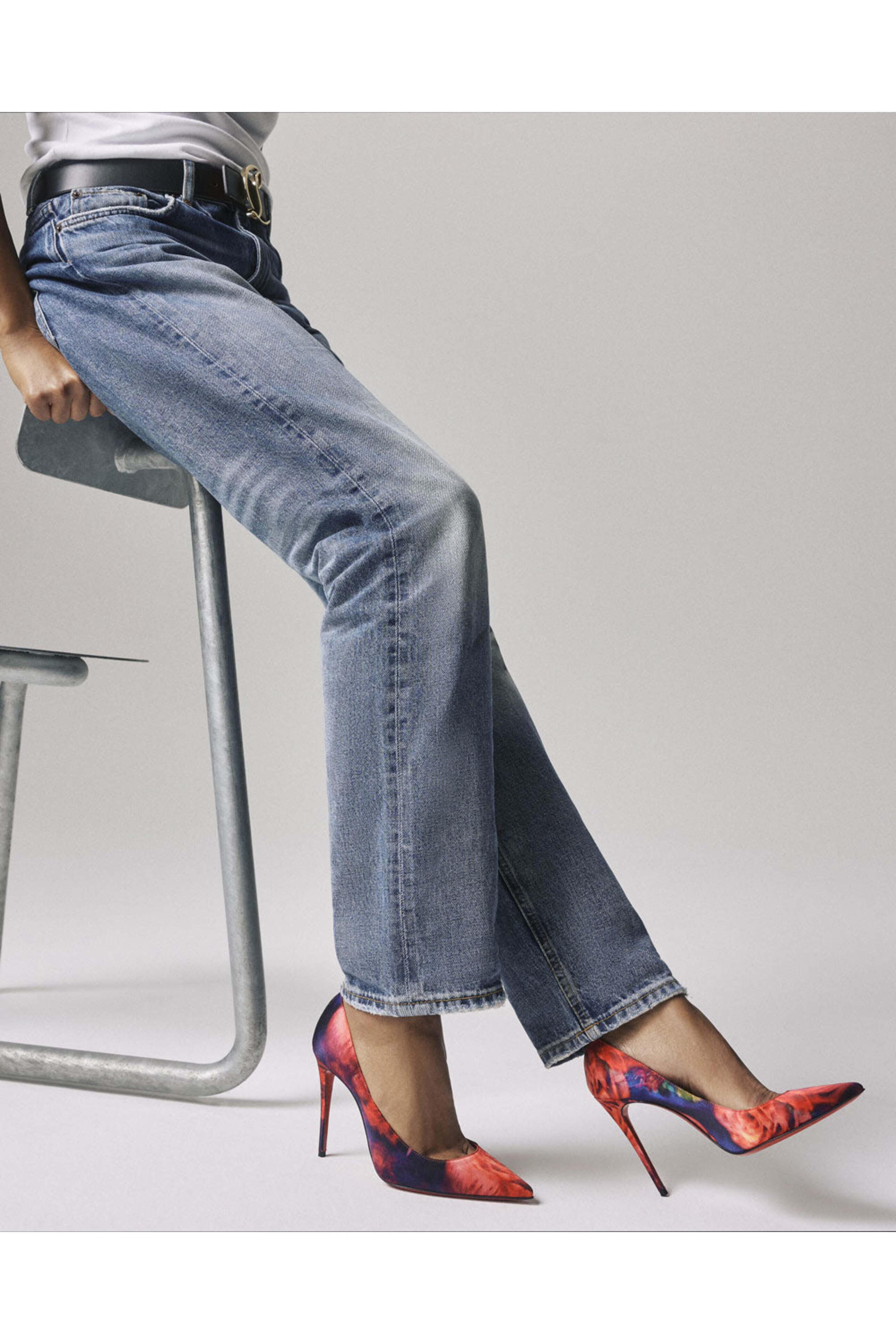 Christian Louboutin - Kate 100 Multicolor Satin Rose Pump