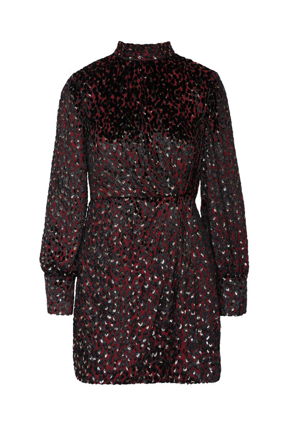 Simkhai Daphne Oxblood Mockneck Mini Dress