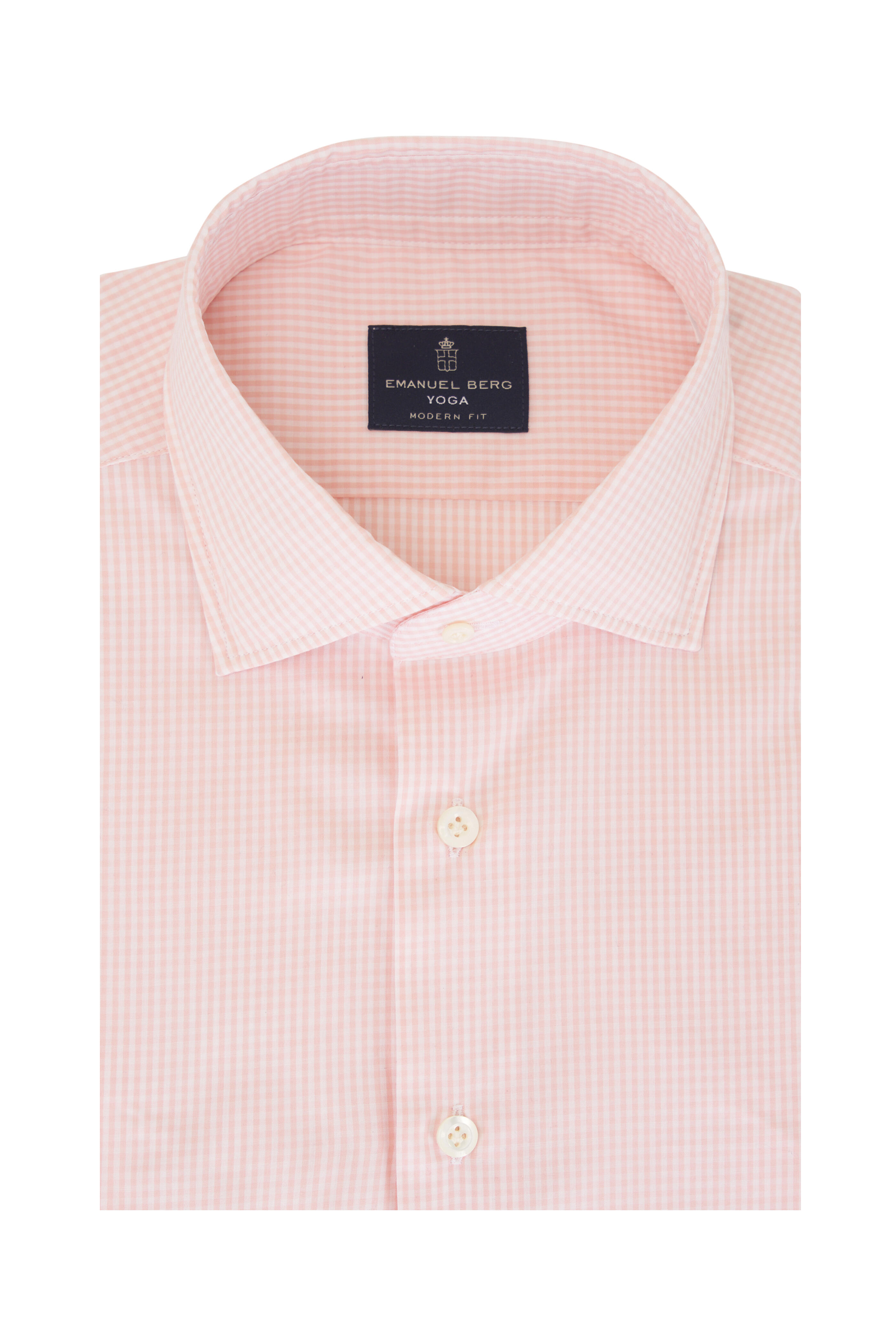 Emanuel Berg - Light Pink Check Cotton Poplin Shirt