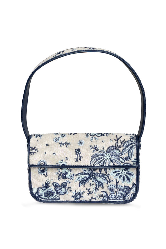 Staud Tommy Beaded Toile De Pup Shoulder Bag