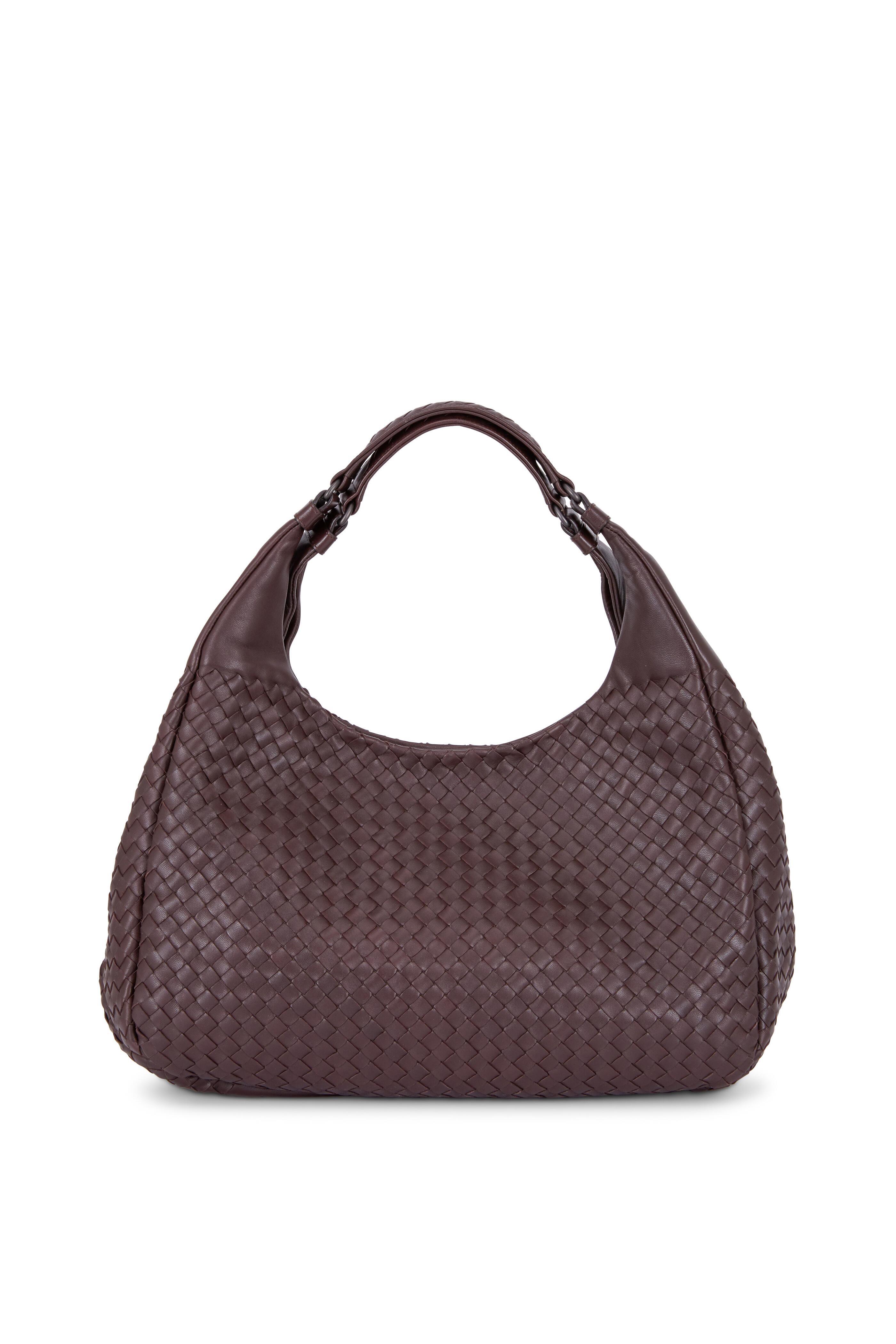 BOTTEGA VENETA Medium handbag Hobo Bag dark brown leather with