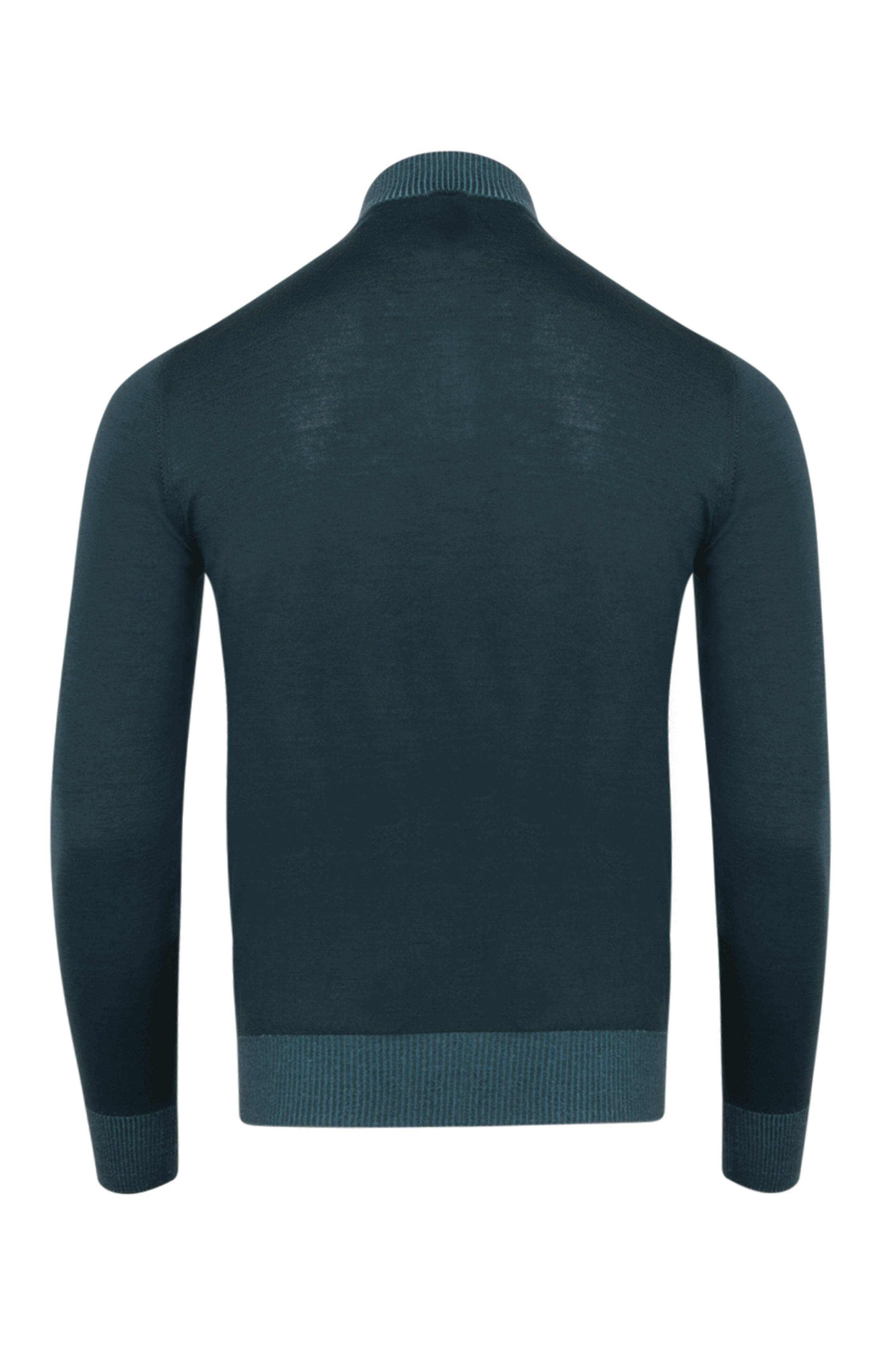 Cesare Attolini - Dark Teal Quarter Zip Sweater | Mitchell