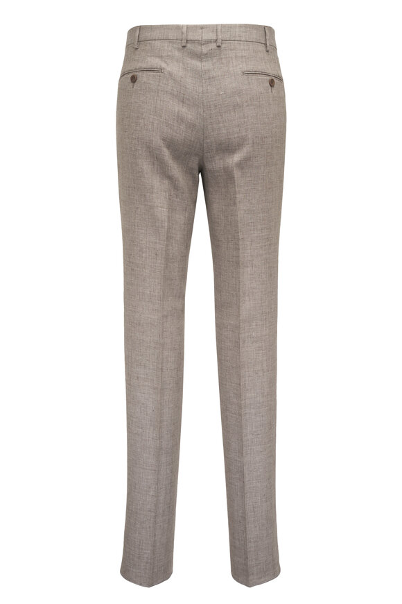 Malcom Brown Solid Stretch Linen Pant - view 2