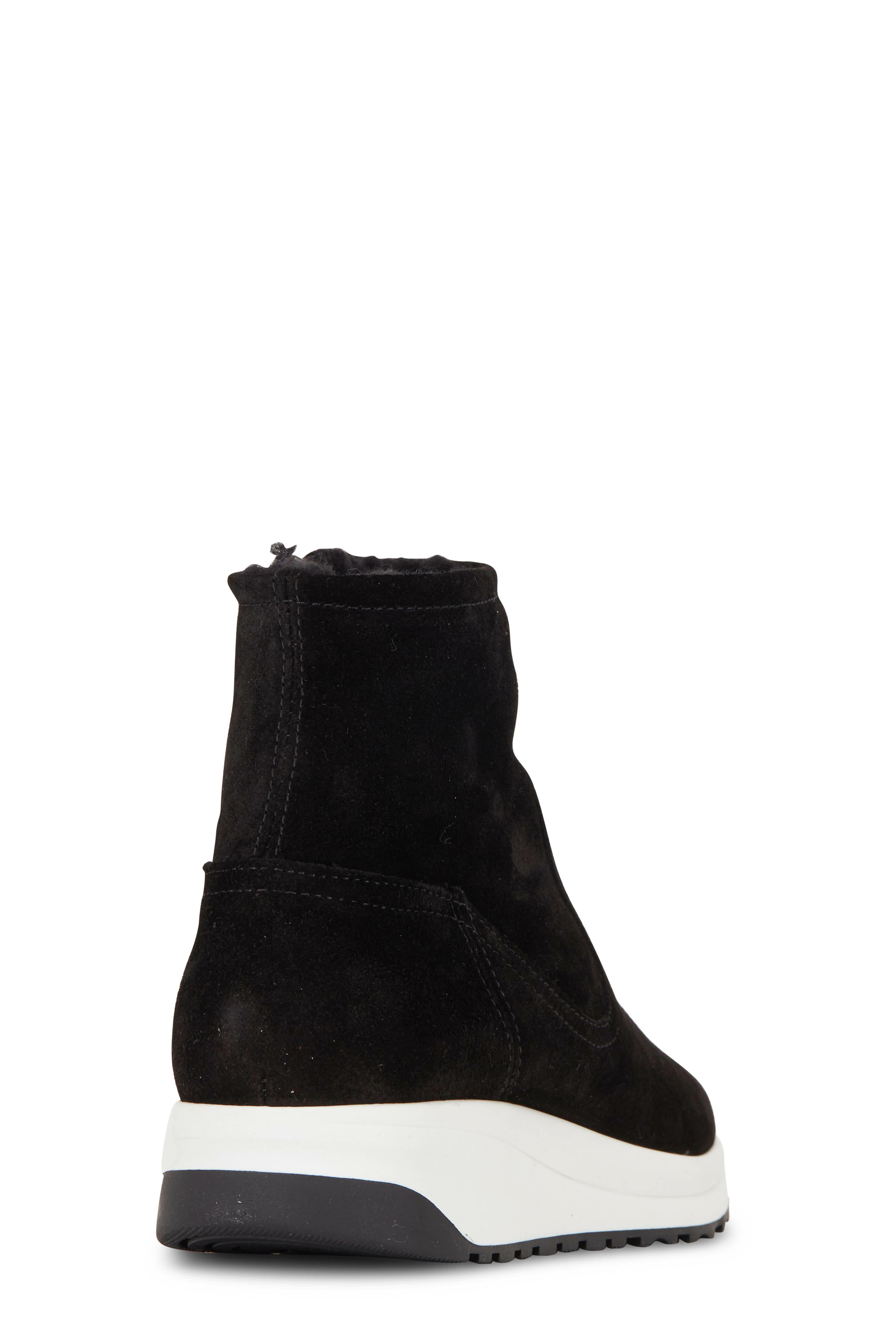 Aquatalia Betty Black Suede Shearling Lined Sneaker Boot